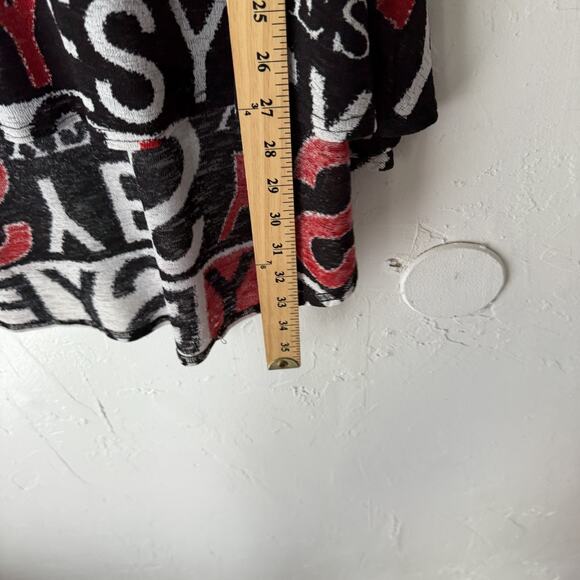 Mishca Dress Y2k City Small Black White‎ Red Long Sleeve Lace Yes Print Dress - Picture 6 of 9